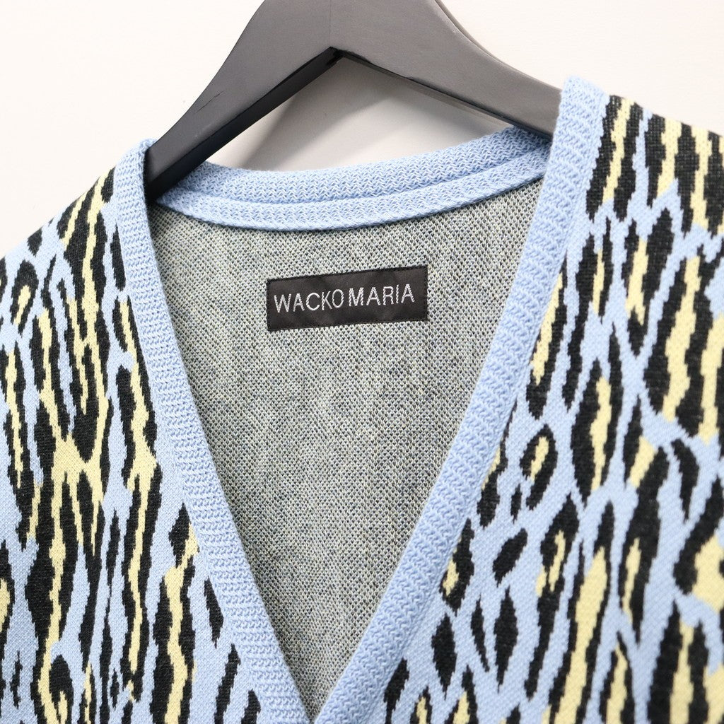 LEOPARD JACQUARD CARDIGAN ( TYPE-2 ) #L-BLUE [26SS-WMK-KN18]