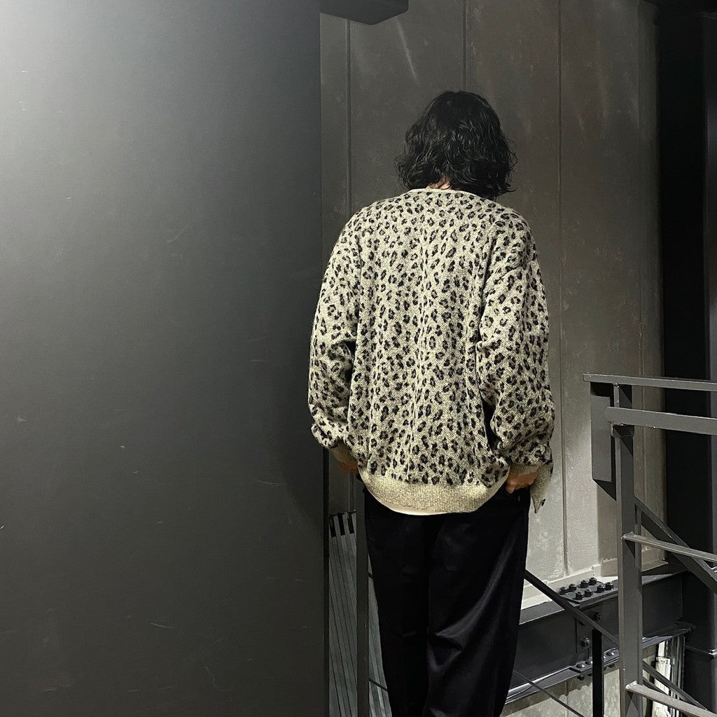 LEOPARD MOHAIR CARDIGAN #GRAY [24FW-WMK-KN12]