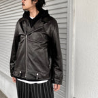 DOUBLE RIDERS LEATHER JACKET -TYPE 2- #BLACK [24SS-WMO-BL04]