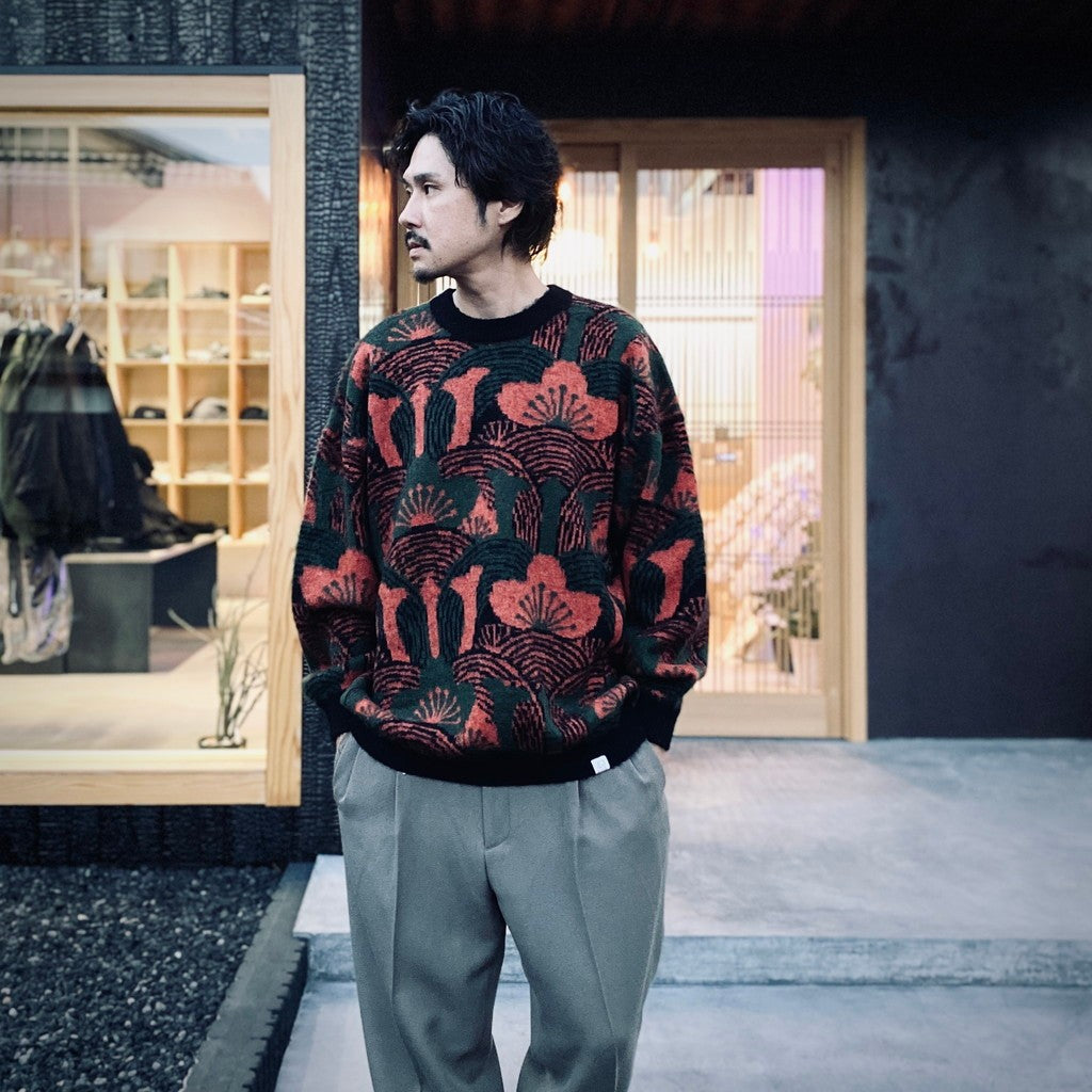 KABUTO MOHAIR CREW KNIT #Orange/Green [25FW_KN01]