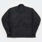 TECH SPORTS OPEN COLLAR SHIRT L/S SOLID #BLACK [BE-82026W]