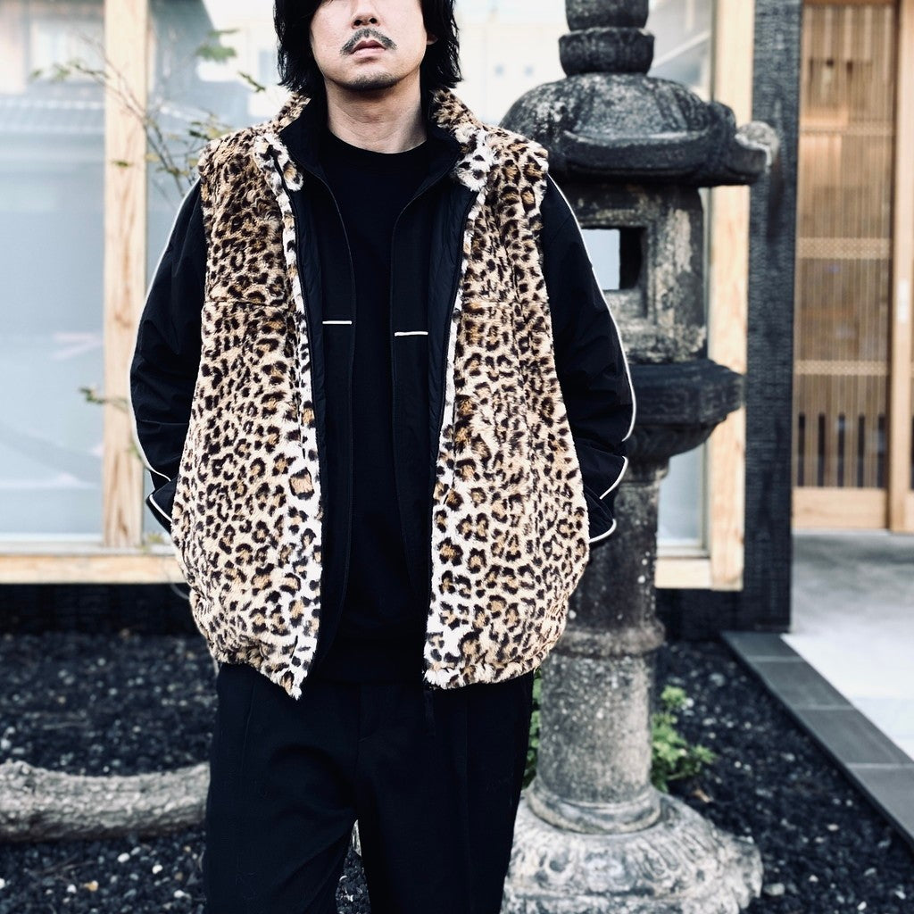 WILD THINGS | LEOPARD FUR HAPPY VEST ( TYPE-1 ) #BEIGE [26FW-WMO-WT05]