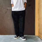 DOUBLE PLEATED CHINO TROUSERS ( TYPE-1 ) #BLACK [26FWE-WMP-PT01]