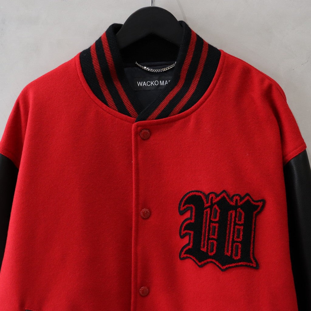 LEATHER VARSITY JACKET -B- ( TYPE-2 ) #RED [24FW-WMO-BL16]