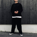 VELOUR L/S CREW #Black [FW26-SW03]