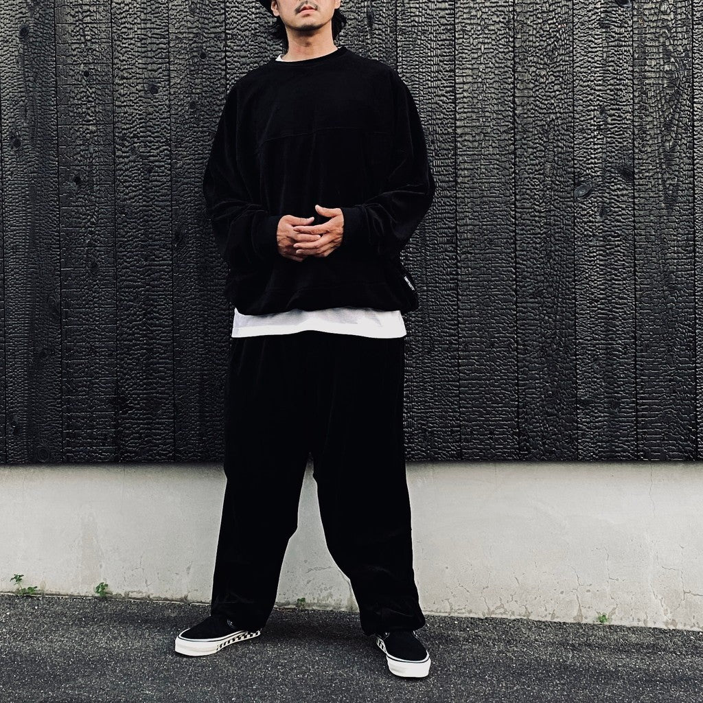 VELOUR L/S CREW #Black [FW26-SW03]