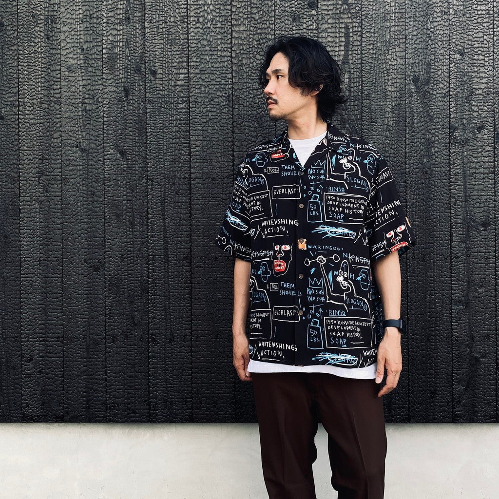 JEAN-MICHEL BASQUIAT | S/S HAWAIIAN SHIRT ( TYPE-1 ) #ONE [BASQUIAT-WM-HI25]