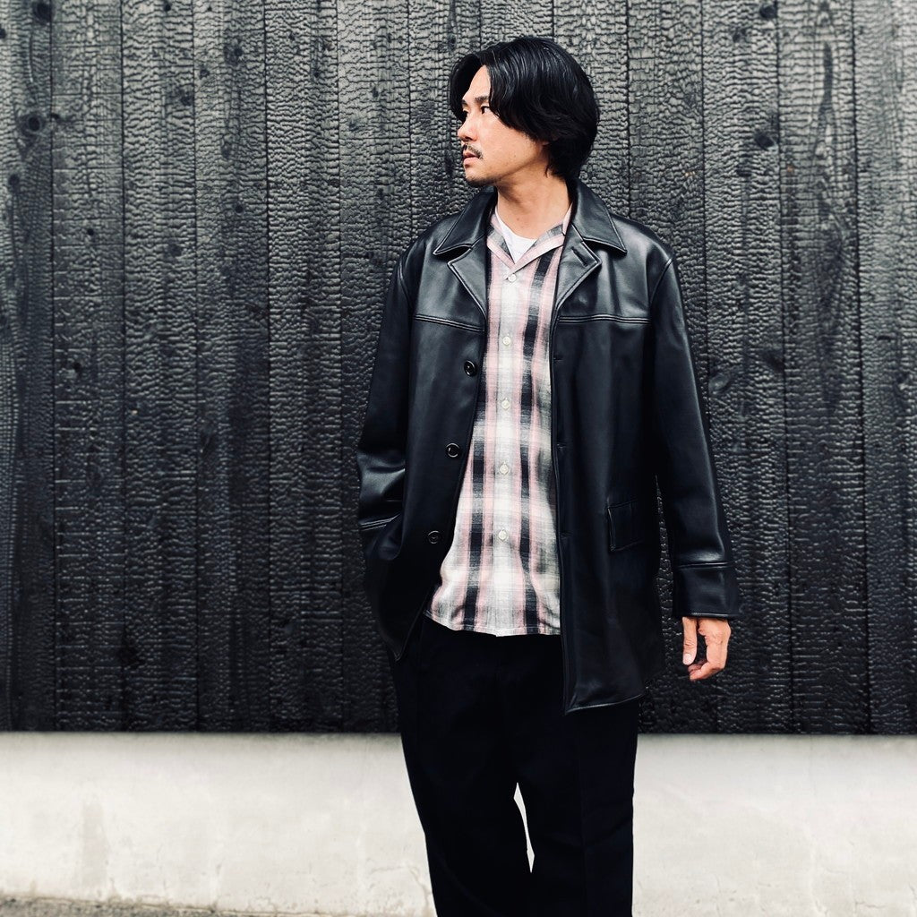 LEATHER COAT ( TYPE-2 ) #BLACK [26FWE-WMO-CO02]