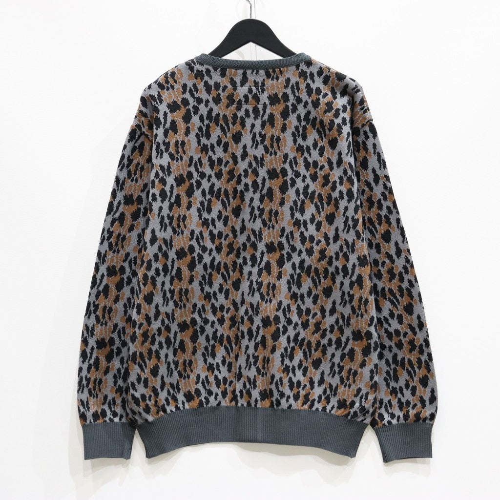 LEOPARD JACQUARD KNIT CARDIGAN #GRAY [25SSE-WMK-KN06]