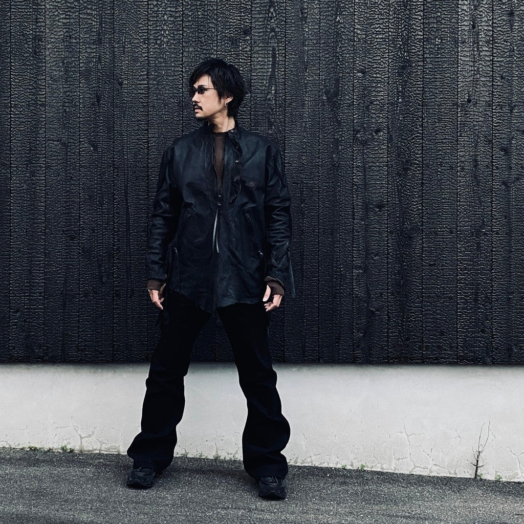 Rustic Edged Easy Rider's (VEGETABLE TANNING PIG LEATHER) #BLACK [M-P1-LW3]