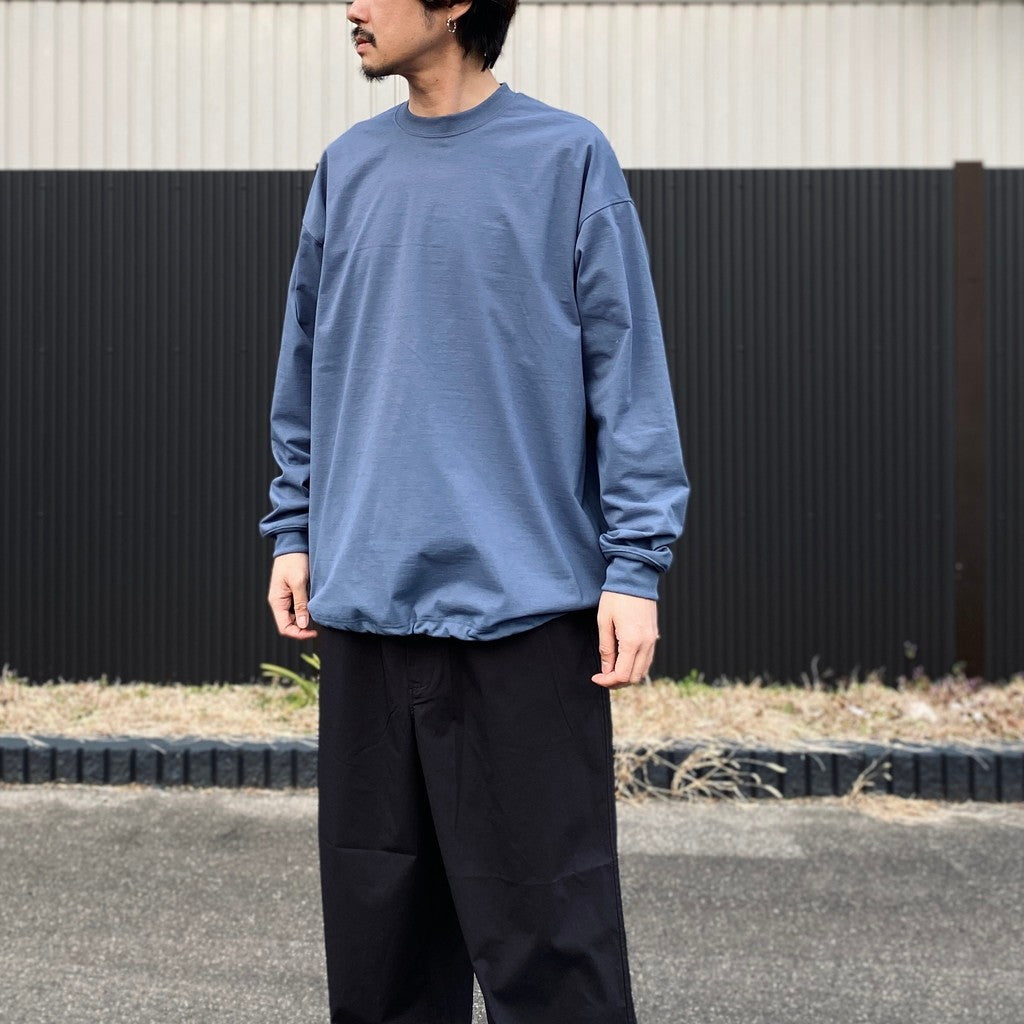 TECH DRAWSTRING L/S TEE #SMOKE BLUE [BE-34026]