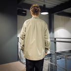 TECH BUTTON DOWN SHIRT L/S #WOLF GRAY [BE-80025]