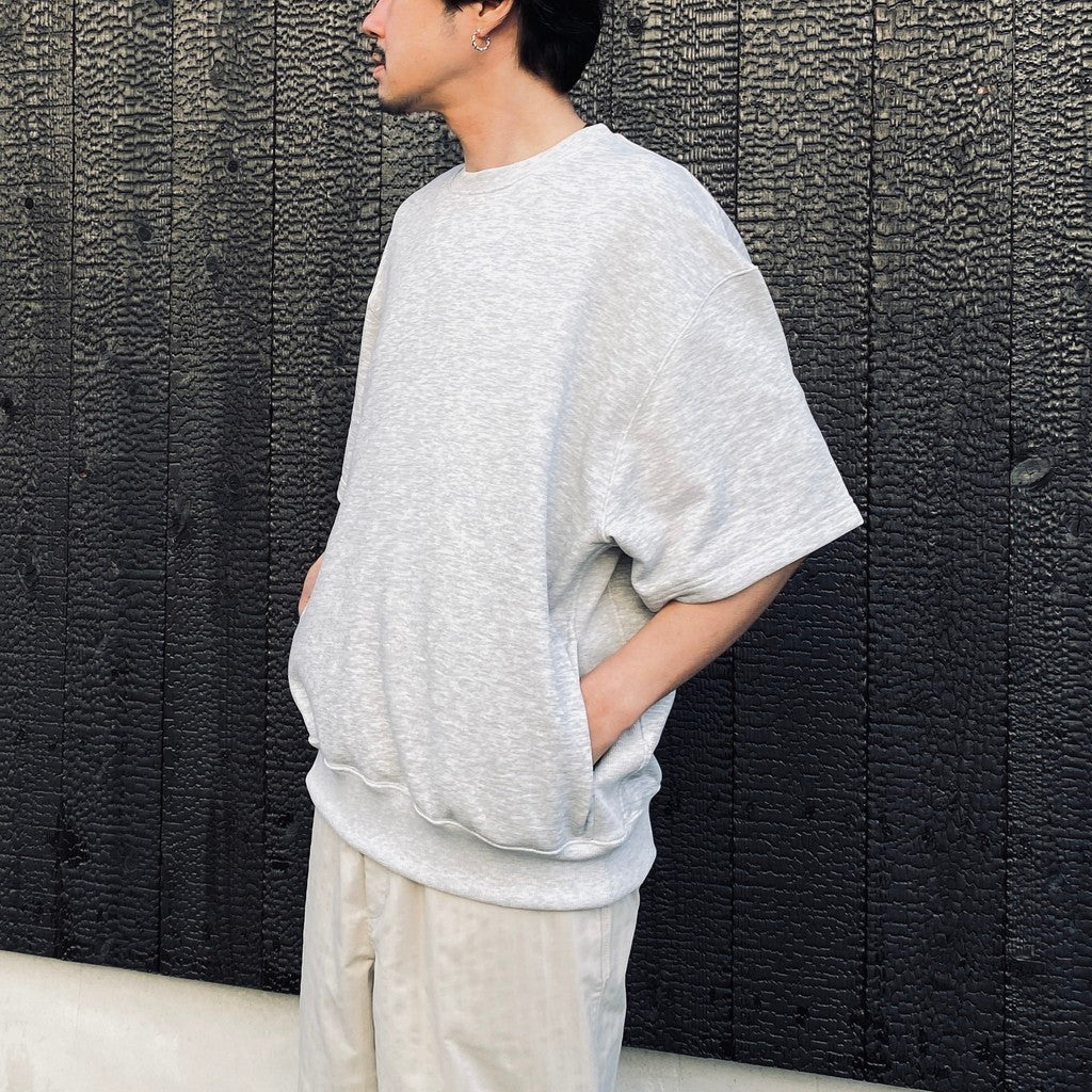 TECH SWEAT CREW S/S #HEATHER GRAY [BE-51026]