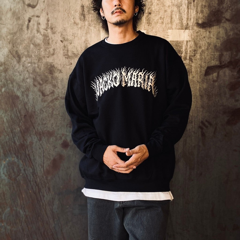 TIM LEHI | CREW NECK SWEAT SHIRT ( TYPE-2 ) #BLACK [25FW-WMC-SS12