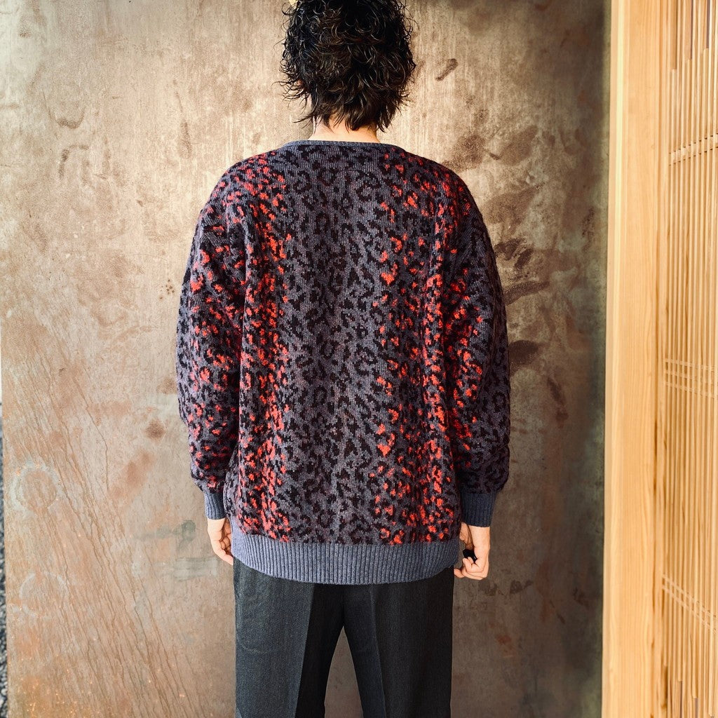 LEOPARD MOHAIR CARDIGAN #NAVY [25FW-WMK-KN08] – cocorozashi