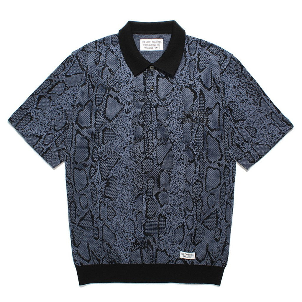 PYTHON KNIT POLO SHIRT #NAVY [24SS-WMK-KN11]