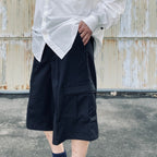 TWISTPOLYESTER WIDE SHORTS #BLACK [FST15261U0002]