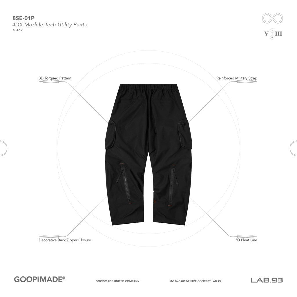 「8SE-01P」 4DX.Module Tech Utility Pants #BLACK [GOOPI-24AW-OCT-03]