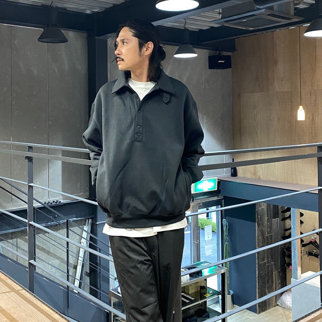 TECH SWEAT SNAP PULLOVER #CHARCOAL [BE-53024W]