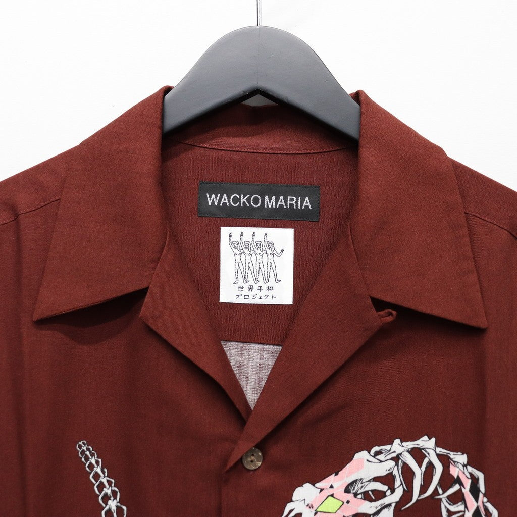 夏威夷長袖襯衫（4 型）#酒紅色 [25FW-WMS-HI04]