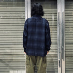 OMBRE CHECK OPEN COLLAR SHIRT L/S (TYPE-4) #BLUE [24FW-WMS-OC04]