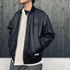 LEATHER VARSITY JACKET ( TYPE-2 ) #BLACK [26SSE-WMO-BL02]