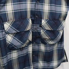 TECH SPORTS OPEN COLLAR SHIRT L/S BIG TARTAN #NAVY [BE-81026W]