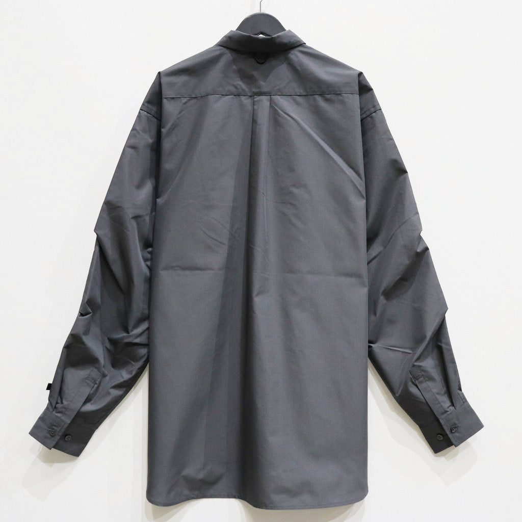 TECH BUTTON DOWN SHIRT L/S #CHARCOAL [BE-80025]