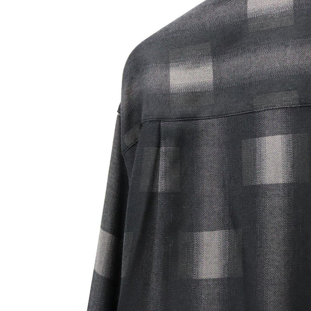 OMBRE CHECK OPEN COLLAR SHIRT L/S ( TYPE-2 ) #GRAY [26FW-WMS-OC02]