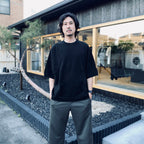 DBL KNIT SHORT SLEEVE CREW NECK #BLACK [CES29CS23]