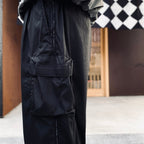 STRIPE BAGGY CARGO PANTS #Black [SU26-B06]