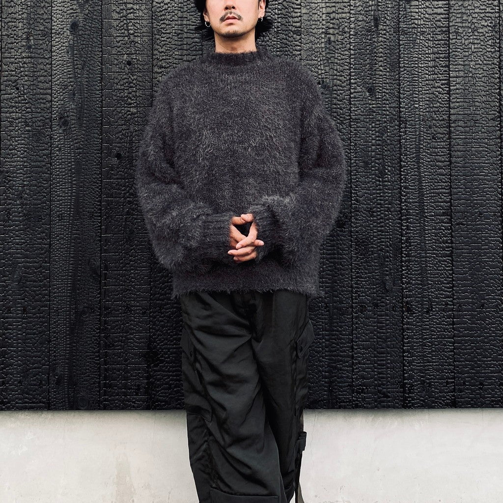 Classic Shaggy Knit Jumper (FUR KNIT) #CHARCOAL [M-P4-KW3]