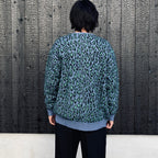 LEOPARD MOHAIR JACQUARD CARDIGAN #BLUE [26FW-WMK-KN17]