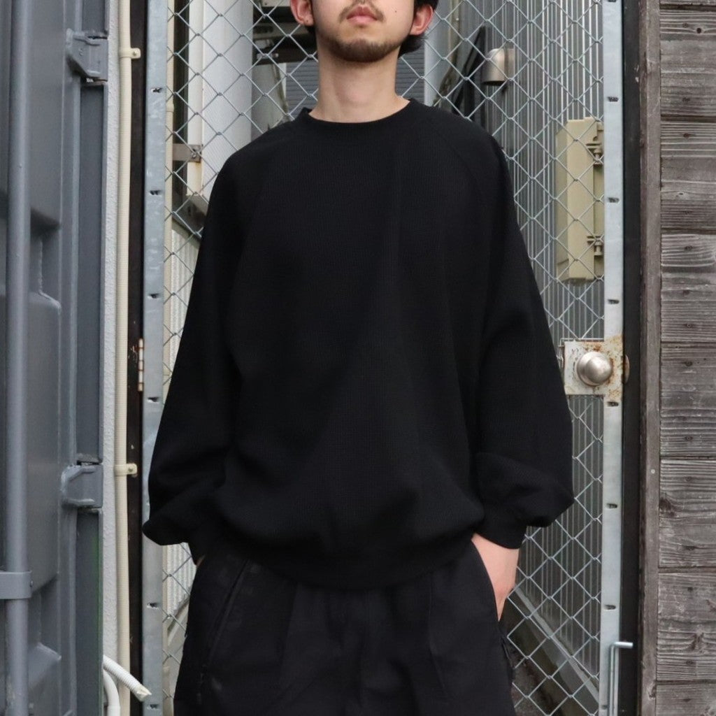 WAFFLE CREW KNIT #Black [SS26-SW03]