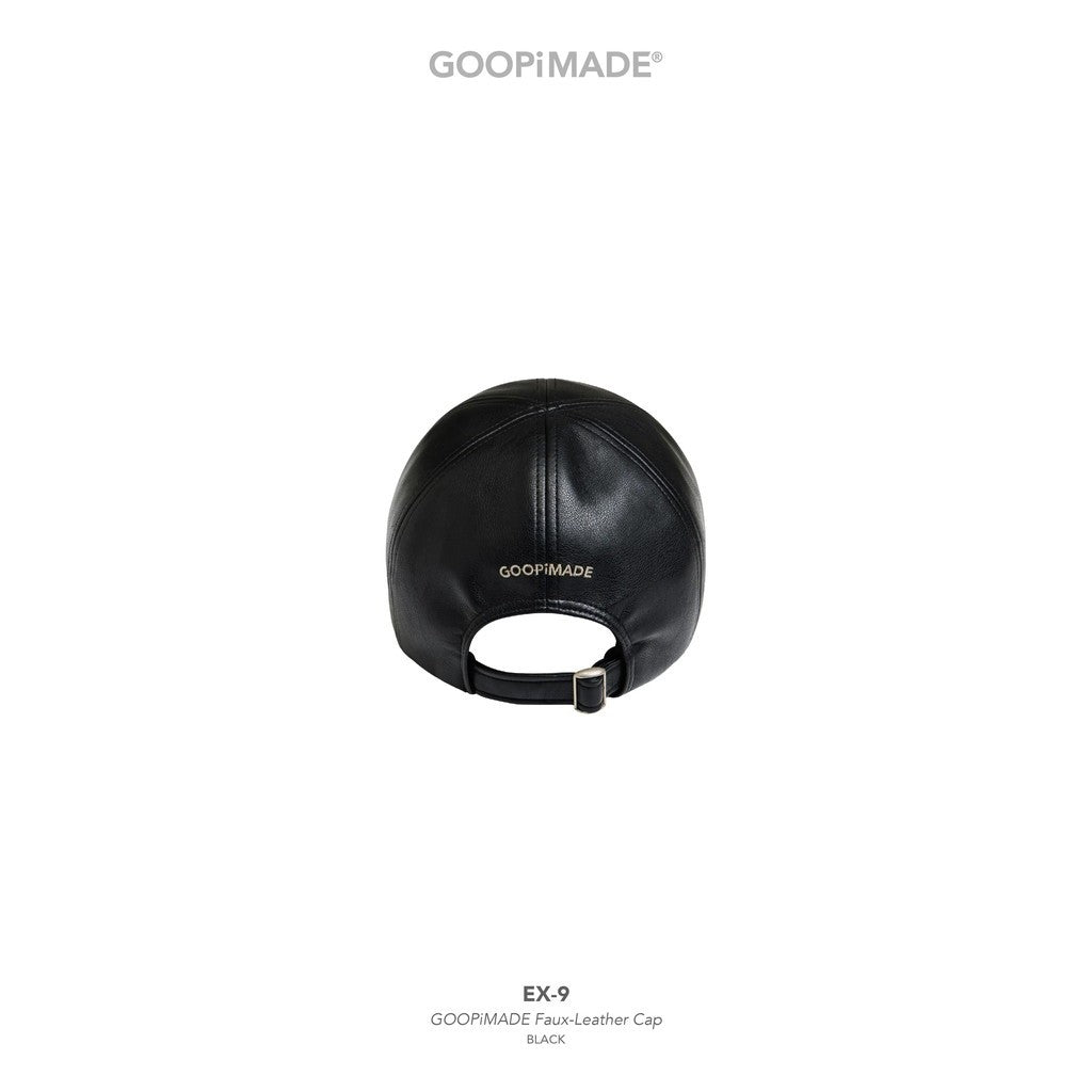 EX-9 GOOPiMADE Faux-Leather Cap #Black [GOOPI-26SS-JUL-04]
