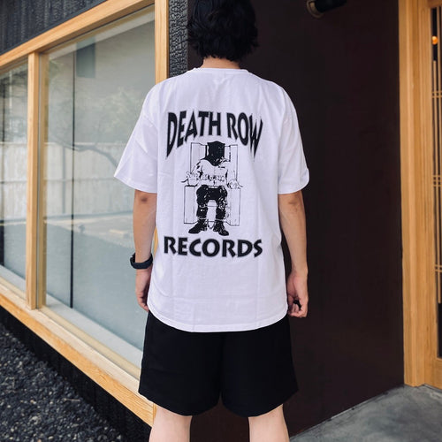 DEATH ROW RECORDS | WASHED HEAVY WEIGHT CREW NECK T-SHIRT #WHITE [DEATHROW-WM-WT02]