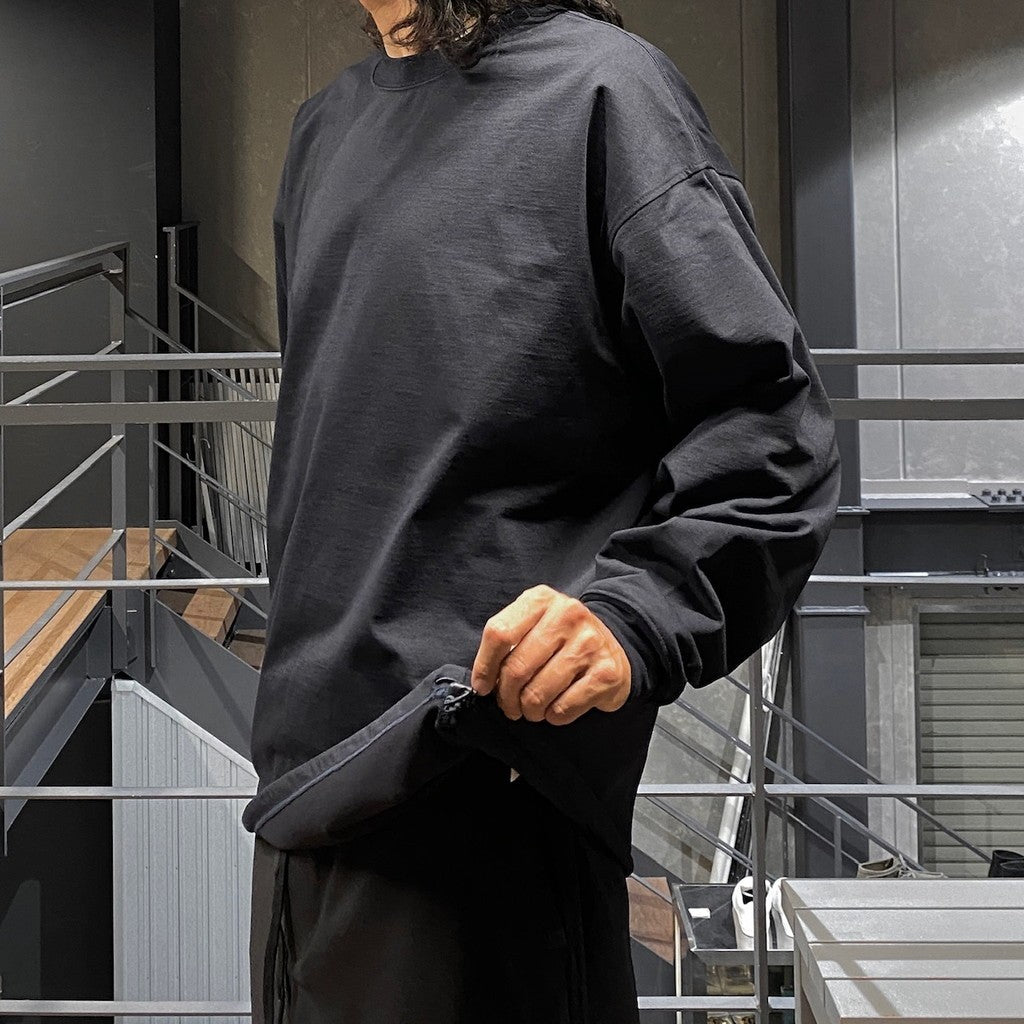 TECH CREW NECK TEE L/S #NAVY [BE-31024W]