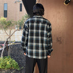 PENDLETON | WOOL OMBRE CHECK OPEN COLLAR SHIRT L/S ( TYPE-3 ) #BLUE / WHITE [26FW-WMS-PE03]