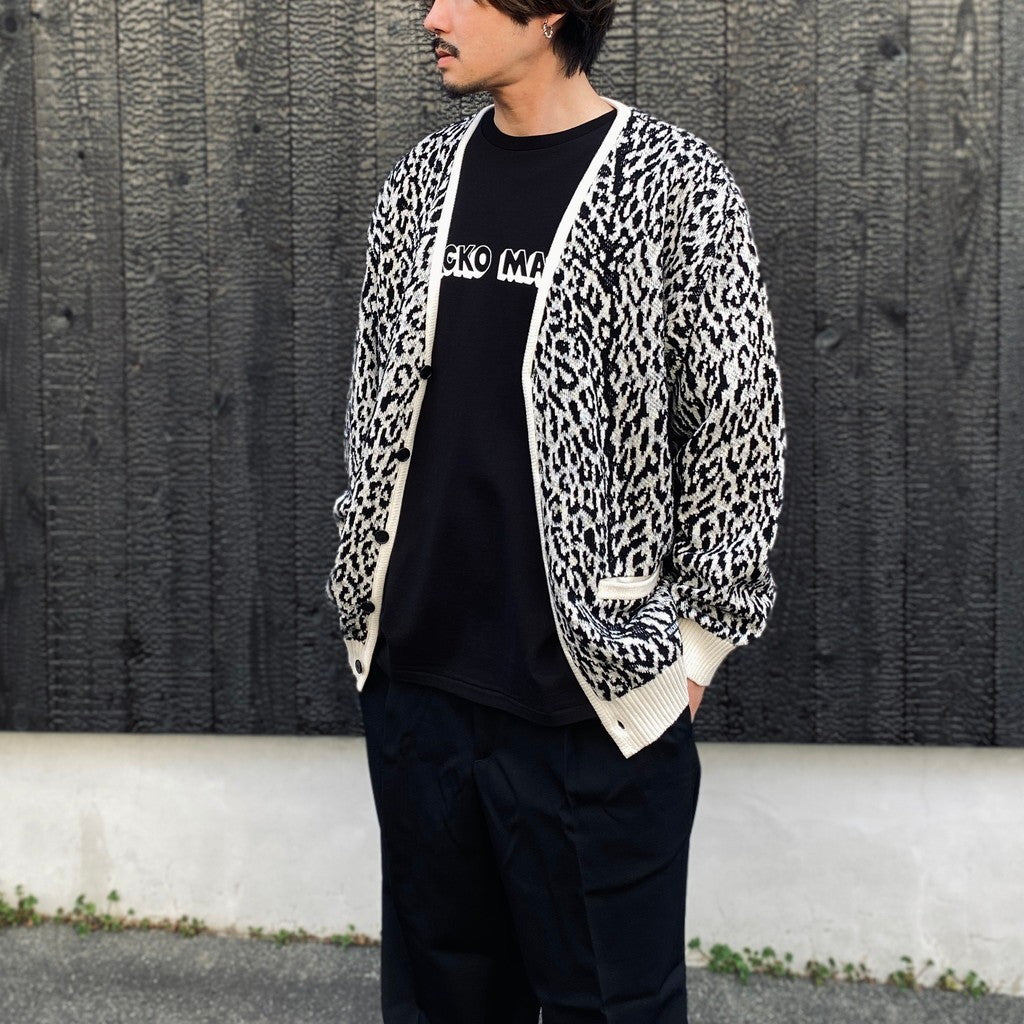LEOPARD JACQUARD CARDIGAN ( TYPE-1 ) #WHITE [26SS-WMK-KN14]