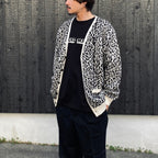 LEOPARD JACQUARD CARDIGAN ( TYPE-1 ) #WHITE [26SS-WMK-KN14]