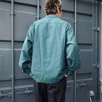 KASURI OPEN COLLAR SHIRT L/S #GREEN [25SSE-WMS-OC03]