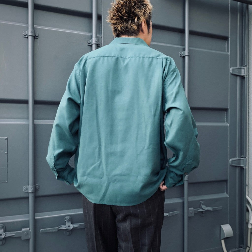 KASURI OPEN COLLAR SHIRT L/S #GREEN [25SSE-WMS-OC03]