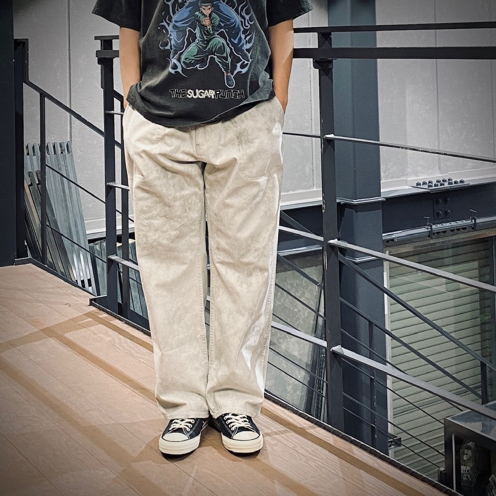 漂白寬鬆油漆工褲 #灰色 [25SS-FS-09 / FS1703]