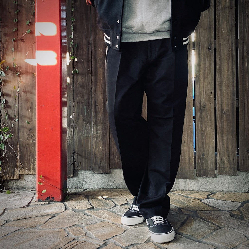 DOUBLE PLEATED CHINO TROUSERS #BLACK [25SS-WMP-PT13]
