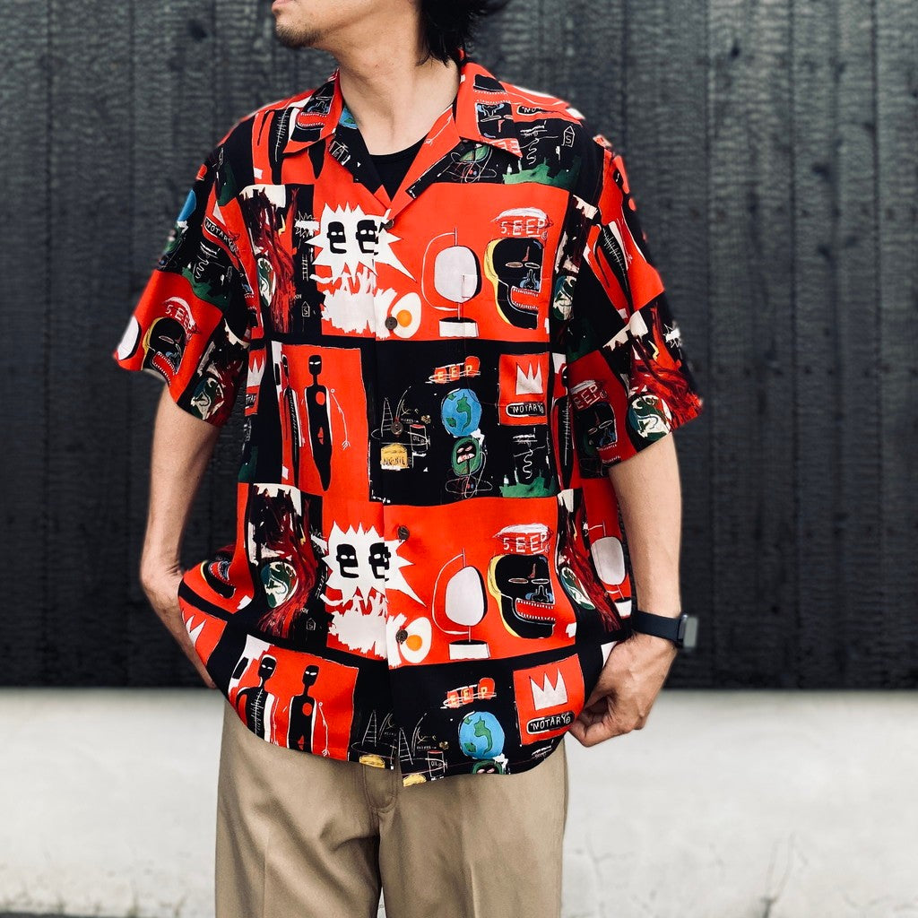 JEAN-MICHEL BASQUIAT | S/S HAWAIIAN SHIRT ( TYPE-2 ) #ONE [BASQUIAT-WM-HI26]