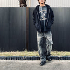 美國空軍鷹圖案長袖T卹（做舊款）#做舊黑色 [BW252-UAL]