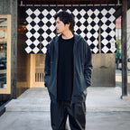 BIO WASHED EASY HOODIE ZIP UP #ASH CHARCOAL [HOD25AWSWEHZU]