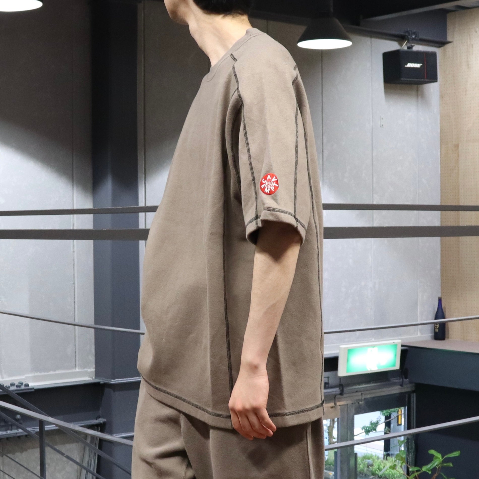 CREW NECK DBL KNIT SHORT SLEEVE #CHARCOAL [CES27CS16]