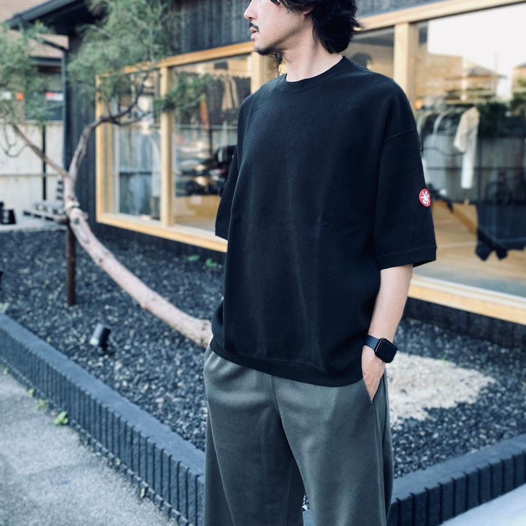 DBL KNIT SHORT SLEEVE CREW NECK #BLACK [CES29CS23]
