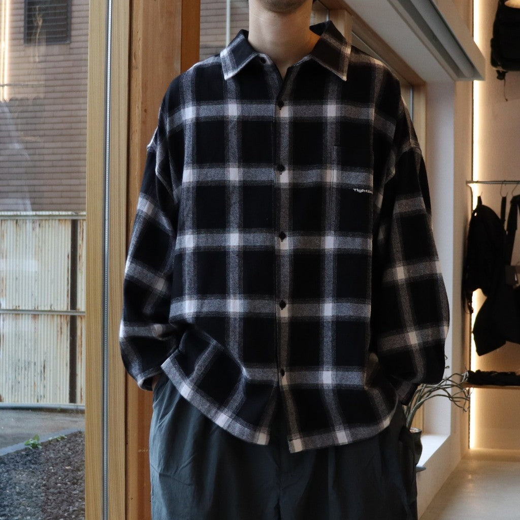 格紋長袖襯衫 #黑色 [FW25-S01]